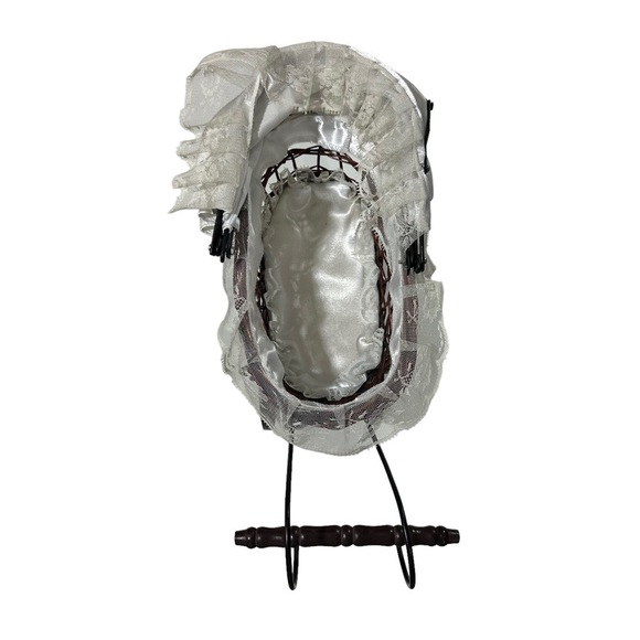 Vtg Victorian Style Baby Doll Carriage Buggy Stroller Metal /Wicker & Wood 14” H - Picture 3 of 13